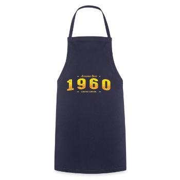 Genial seit 1960 Geburtsjahr - Jahrgang 65er Jahre - Kochschürze - Navy - Vorne - AI Model Male 185 dark (185cm)