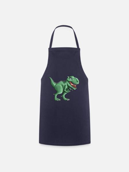 T-rex Tyrannosaurus Rex Dino Illustration - Cooking Apron - navy