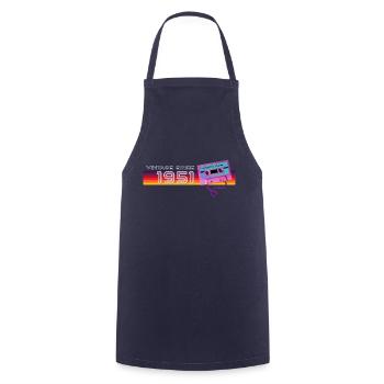 Rétro Vintage 1951 Nostalgique Anniversaire Hommes Femmes - Tablier de cuisine - marine - Devant - AI Model Male 185 dark (185cm)