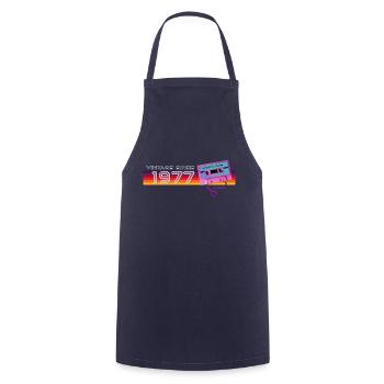 Musique Classique & Nostalgique Anniversaire - Vintage - Tablier de cuisine - marine - Devant - AI Model Male 185 dark (185cm)