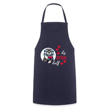 Otter half liebe geschenk - Kochschürze - Navy - Vorne - AI Model Male 185 dark (185cm)