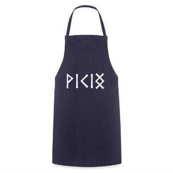 Viking Written in Runes - Cooking Apron - navy - Front - AI Model Male 185 dark (185cm)