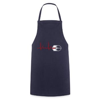 Gamer PC Mouse Heartbeat ECG Pulse - Cooking Apron - navy - Front - AI Model Male 185 dark (185cm)