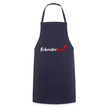 Schwesterherz White - Kochschürze - Navy - Vorne - AI Model Male 185 dark (185cm)