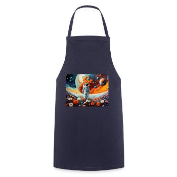 Flower Power #19 - Cooking Apron - navy - Front - AI Model Male 185 dark (185cm)