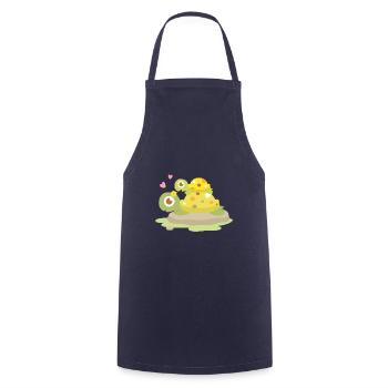 Cute Turtle Mum and Baby - Cooking Apron - navy - Front - AI Model Male 185 dark (185cm)