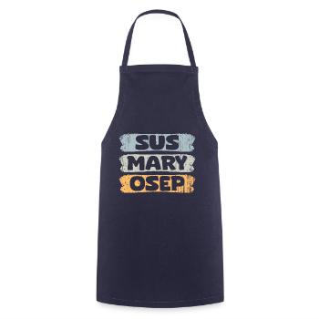 Vintage Sus Mary Osep Pinoy Expression pour - Tablier de cuisine - marine - Devant - AI Model Male 185 dark (185cm)