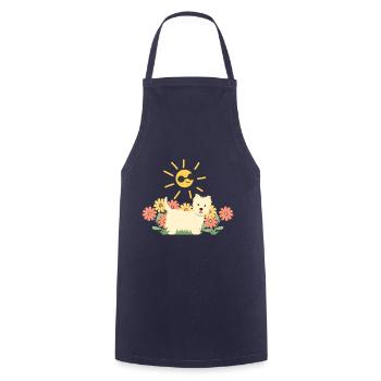 Happy West Highland White Terrier in the Sunshine - Cooking Apron - navy - Front - AI Model Male 185 dark (185cm)