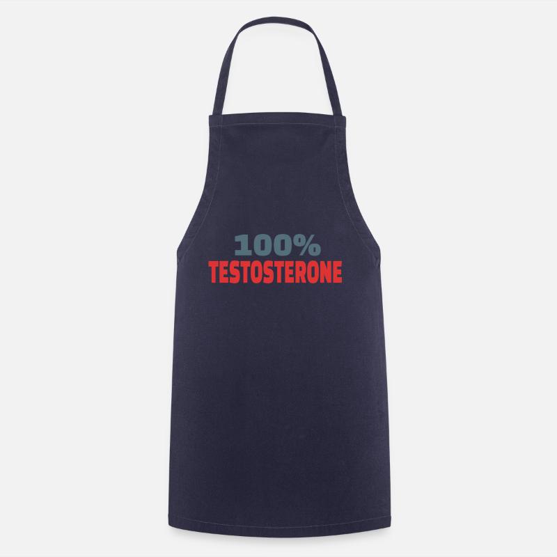 100% Testosterone - Cooking Apron - navy