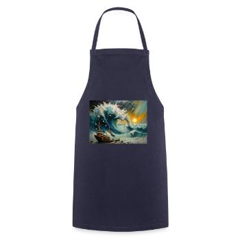 Zorn der Natur #10 - Kochschürze - Navy - Vorne - AI Model Male 185 dark (185cm)