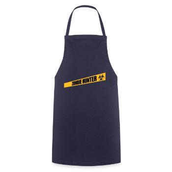 zombie hunter Halloween quote - Cooking Apron - navy - Front - AI Model Male 185 dark (185cm)