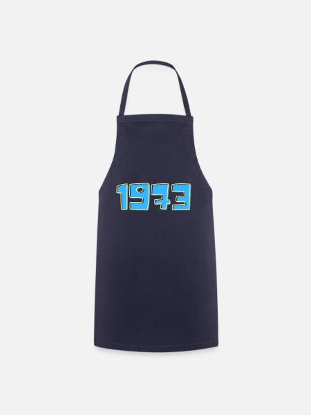 1973 Blau und Gelb - Kochschürze - Navy