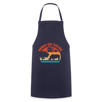 Funny rhino pun for a chubby - Cooking Apron - navy - Front - AI Model Male 185 dark (185cm)