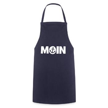Moin - Guten Morgen - Nordsee - Ostsee - Anker - Kochschürze - Navy - Vorne - AI Model Male 185 dark (185cm)
