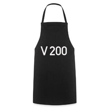 V200 Lok Schriftzug - Kochschürze - Schwarz - Vorne - AI Model Male 185 dark (185cm)