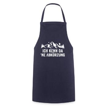 Ich kenne da ne abkürzung t-shirt Wandern - Kochschürze - Navy - Vorne - AI Model Male 185 dark (185cm)