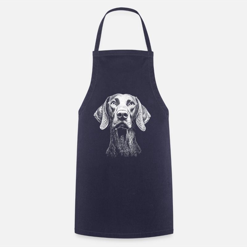 Weimaraner Ritratto Cane da Caccia Cani da Caccia Cani - Grembiule da cucina - navy