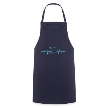 Tischtennis Schlaeger Herz Herzschlag - Kochschürze - Navy - Vorne - AI Model Male 185 dark (185cm)