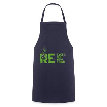 ReCycle ReUse ReNew ReThink - Kochschürze - Navy - Vorne - AI Model Male 185 dark (185cm)