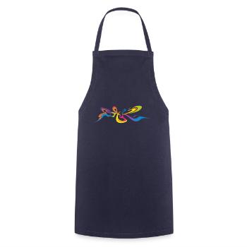 Papillon psychédélique - Dos Graffiti Design - Tablier de cuisine - marine - Devant - AI Model Male 185 dark (185cm)