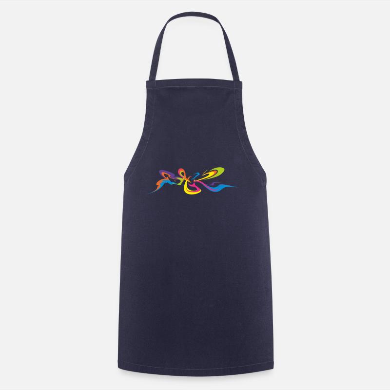 Papillon psychédélique - Dos Graffiti Design - Tablier de cuisine - marine