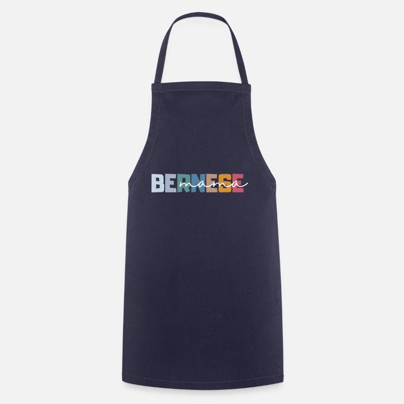 Bernese Mama Gift Bernese Mountain Dog Modern gift - Cooking Apron - navy