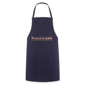 Fa La La La Llama - Ugly Sweater Design - Tablier de cuisine - marine - Devant - AI Model Male 185 dark (185cm)