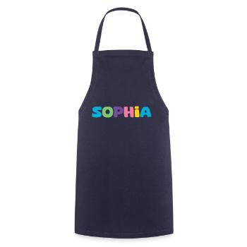 Name - Sophia - Cooking Apron - navy - Front - AI Model Male 185 dark (185cm)