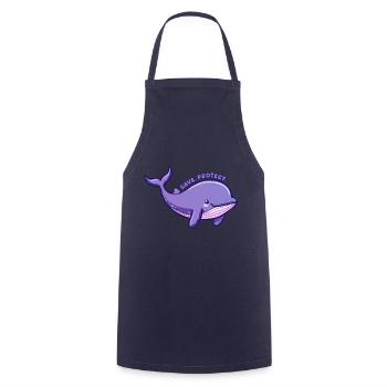 Save Protect - Baleine violette - Sticker - Tablier de cuisine - marine - Devant - AI Model Male 185 dark (185cm)