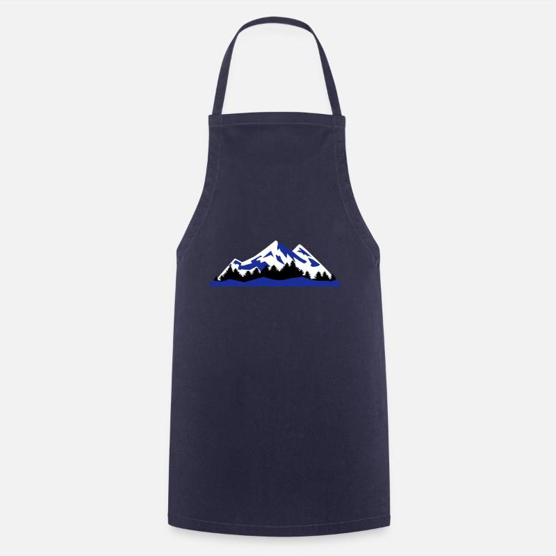 Berge, Winter, Alpen, Lanschaft - Kochschürze - Navy