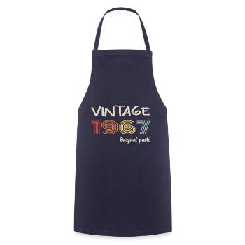 Original 1967 Vintage | Birthday present 1967 - Cooking Apron - navy - Front - AI Model Male 185 dark (185cm)