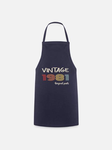 Original 1981 Vintage | Geburtstagsgeschenk 1981 - Kochschürze - Navy