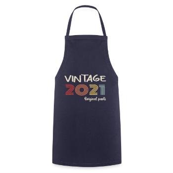 Original 2021 Vintage | Geburtstagsgeschenk 2021 - Kochschürze - Navy - Vorne - AI Model Male 185 dark (185cm)