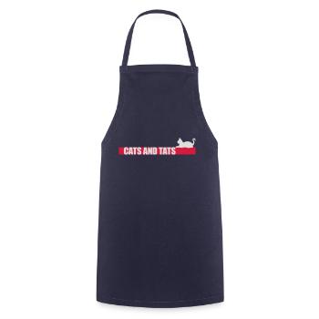 Citation de chats et de tats - Tablier de cuisine - marine - Devant - AI Model Male 185 dark (185cm)