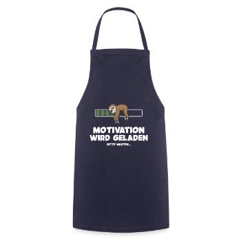 Motivation wird geladen Faultier Faultiermotiv - Kochschürze - Navy - Vorne - AI Model Male 185 dark (185cm)
