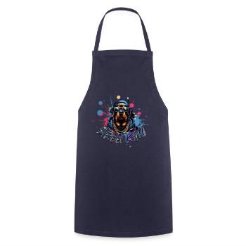 Rottweiler Street King, Hip Hop Style, Streetwear - Cooking Apron - navy - Front - AI Model Male 185 dark (185cm)
