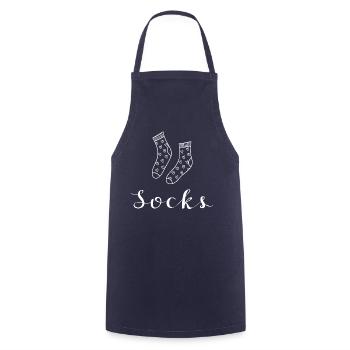 Chaussettes Coeur - Tablier de cuisine - marine - Devant - AI Model Male 185 dark (185cm)