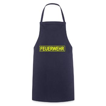 FEUERWEHR mit Rahmen - Freiwillige Feuerwehr FW01 - Kochschürze - Navy - Vorne - AI Model Male 185 dark (185cm)