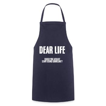 Humorous Dear Life Could You At Least Start Using - Kochschürze - Navy - Vorne - AI Model Male 185 dark (185cm)