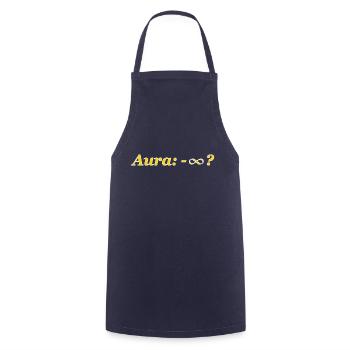 Aura Minus Unendlich mit weißem Rand - Kochschürze - Navy - Vorne - AI Model Male 185 dark (185cm)