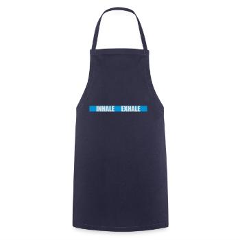 inhale exhale yoga Zitat - Kochschürze - Navy - Vorne - AI Model Male 185 dark (185cm)