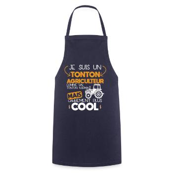 Tonton - Agriculteur - Cadeau - Fermier - Drôle - Tablier de cuisine - marine - Devant - AI Model Male 185 dark (185cm)