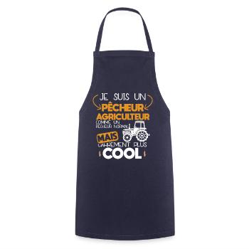 Pêcheur - Pêche - Cadeau - Humour - Agriculteur - Tablier de cuisine - marine - Devant - AI Model Male 185 dark (185cm)