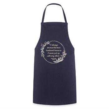 Emma Par Jane Austen Citation II - Style mignon - Tablier de cuisine - marine - Devant - AI Model Male 185 dark (185cm)