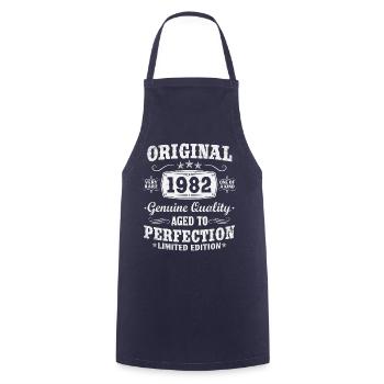 Original vintage 1982 né vintage anniversaire - Tablier de cuisine - marine - Devant - AI Model Male 185 dark (185cm)