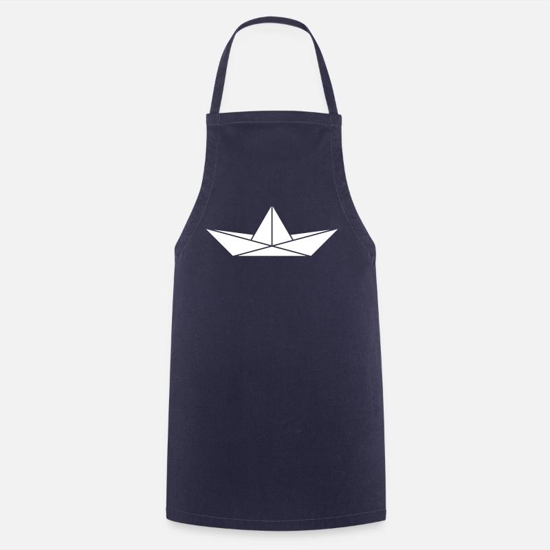 Papierschiffchen / Papierschiff / Papierboot - Kochschürze - Navy