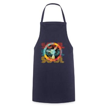 Musique Soul Rétro - Tablier de cuisine - marine - Devant - AI Model Male 185 dark (185cm)