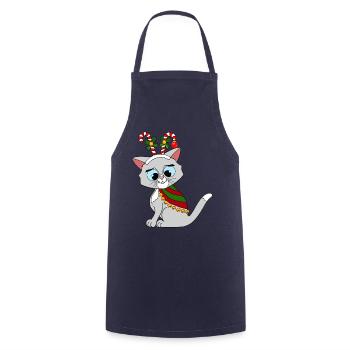 x-mas cat - Kochschürze - Navy - Vorne - AI Model Male 185 dark (185cm)