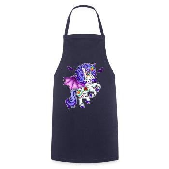 Einhorn Halloween Fledermaus - Kochschürze - Navy - Vorne - AI Model Male 185 dark (185cm)