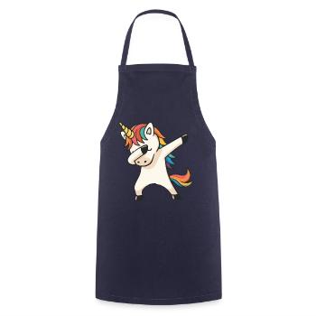 Dabbing Unicorn - Kochschürze - Navy - Vorne - AI Model Male 185 dark (185cm)